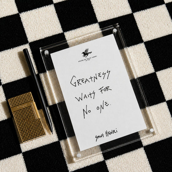 Original handwritten artwork on authentic house of saint henri stationery. “Greatness waits for no one” 1-of-1 original. $350