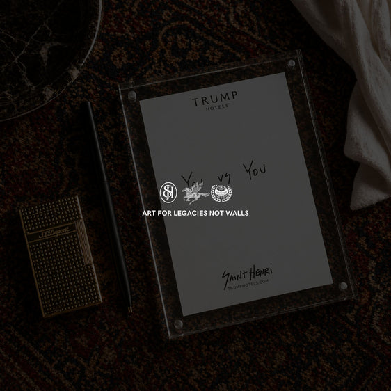 Original handwritten artwork on authentic Trump Hotel stationery from 2017–2026. “you” 1-of-1 original. $350. House of Saint Henri