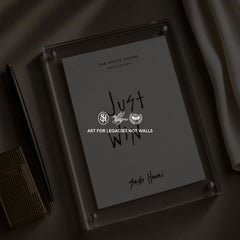 Original handwritten artwork on authentic 1980s White House notepad stock. "just win" 1-of-1 original. $350. House of Saint Henri.
