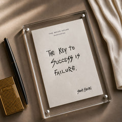 Original handwritten artwork on authentic 1980s White House notepad stock. "the key to success is failure " 1-of-1 original. $350. House of Saint Henri.