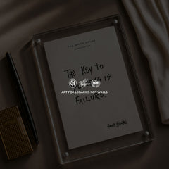 Original handwritten artwork on authentic 1980s White House notepad stock. "the key to success is failure " 1-of-1 original. $350. House of Saint Henri.